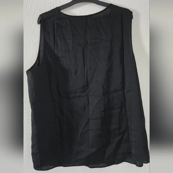Quince Washable Stretch Silk Black Tank Top Size 1x - Picture 4 of 7